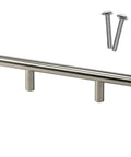 Single bar pull from 20 Pack Solid Steel Brushed Nickel Euro Style Bar Pulls For Cabinets Cupboards Drawers And Doors With 3 Inch Hole Centers And 6 Inch Overall Length Ideal Durable Hardware For Kitchen Bathroom Cabinets And Furniture P9311876BN