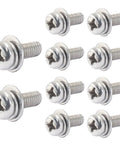 M4 X 12mm Phillips Pan Head Machine Screws, Rock Solid 304 Stainless Steel Fasteners With Washers, Heavy Duty Corrosion Resistant Bolts For Diy Jobs And Shop Projects, No Sweat Setup, 10 Pack shown in a pack of ten.