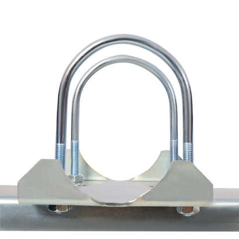 Smooth Rolling Dual Gate Wheel With 10 Inch Pneumatic Tires And 300 Lb Heavy Duty Build for chain link fence support bracket close-up.