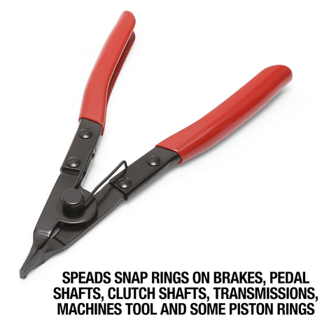 8 Inch Angle Tip Lock Ring Pliers For Spreading Snap Rings On Brakes, Pedal Shafts, Clutch Shafts, Transmissions And Piston Rings With Heavy Duty Pro Grade Spring Loaded Jaws And Vinyl Grips Made From Drop Forged Alloy Steel