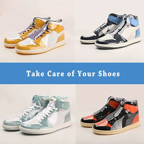 Hype Clear Shoe Shrink Wrap Bags 11X18 Inch Thick PVC Sneaker Packaging Film 100 Pack Heat Seal Wrapper with sneakers