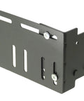 Built Different Headboard Adapter Brackets For King And Queen Size Bed Frames with dark brown steel connector plates close up.