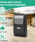 Heavy Duty No Nonsense Multi Function Wall Control Panel For Garage Door Openers Security Plus Two Point Zero Compatible Relay Switch showing installation features and buttons.