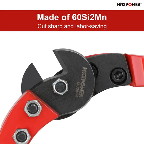 Close-up of 18 Inch Heavy Duty Steel Cable Cutter For Hard Wire Ropes, Industrial Strength Wire Rope Cutter With Sharp Chromium Molybdenum Blades