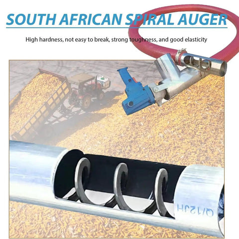 Powerful 500W Grain Suction System With 2m Screw Conveyor And Stainless Port in use for grain transfer
