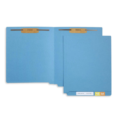 Blue End Tab File Folders With Reinforced 2 Prong Fasteners For Dope Durable Medical Charts Receipts And Office Reports Letter Size