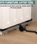 Extendable Appliance Sliders Heavy Duty Anti Slip With Lifter Lever Tool To Move Your Heavy Stuff Washers Dryers Furniture And Refrigerators From 20 To 36 Inches shown lifting a washer