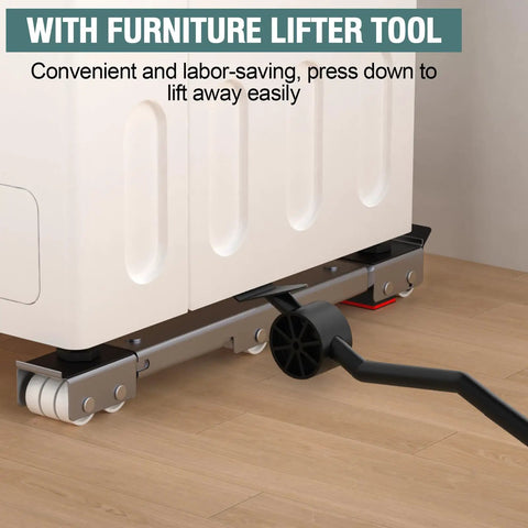 Heavy Duty Appliance Rollers With 36 Inch Extendable Sliders Anti Slip Feet And Lifter Lever Tool under appliance