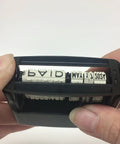 Close-up of Premium Self Ink Date Stamp Featuring Dial Phrase Adjuster displaying text, sturdy black rubber build for daily usage.