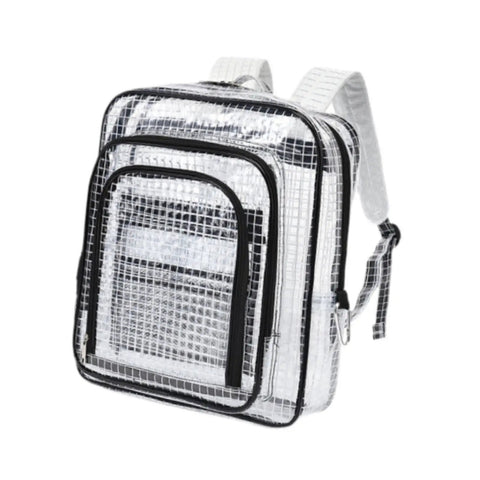 Heavy Duty Tool Backpack With Transparent Mesh Pockets For Tech Pros And Mechanics Durable Anti Static PVC Cleanroom Storage Organizer Built Tough Hella Spacious Black, clear mesh design.