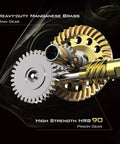 Heavy-duty Manganese Brass gears of Badass Offshore Beast Saltwater Spinning Fishing Reel 6000 size showing construction details.
