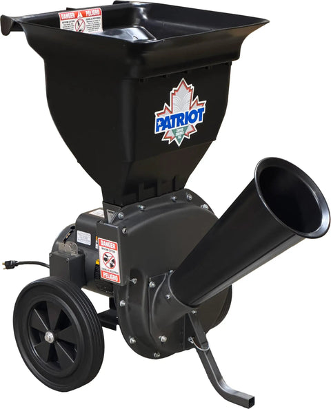 Powerful 1.5 HP Corded Electric Wood Chipper Leaf Shredder For Heavy Duty Yard Cleanup With Large Top Hopper Quiet Maintenance Free Motor Easy Start And Shreds Leaves And Small Branches Fast