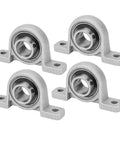 Four Pack Flange Mounted Pillow Block Bearings KP003 Self Aligning Zinc Alloy Plummer Block Bearing Bore 17mm for 17mm Diameter Shaft