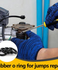 Close-up of using 1086 Piece O Ring Assortment Kit With 4 Pick And Hook Tools 32 SAE Buna N Sizes for auto repair