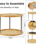 Two Tier Lazy Susan Organizer Revolving Turntable for Cabinets and Countertops 10 Inch Wood Spice Rack assembly instructions