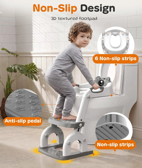 Kickstart Potty Training Smooth With This 2 In 1 Toddler Potty Seat And Step Stool Offering Eight Height Tweaks Rock Solid Grip Handrails Easy Home Setup