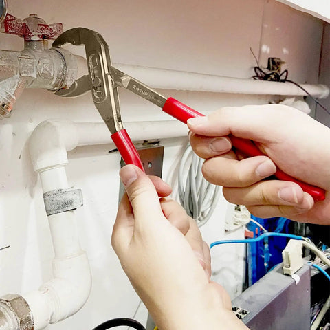 Using pliers from Non Sparking 62 Piece Tool Set With Sledge Hammer Ball Pein Hammer Claw Hammer Wrenches Pliers Chisels And Screwdrivers