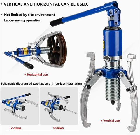 Industrial Grade Hydraulic Gear Puller 10 Ton 22000 Lbs Adjustable 2 or 3 Jaw Bearing Hub Separator Tool Kit For Auto Mechanics Who Want Rock Solid Strength In Garage Shop Skips Overpriced Brands For Getting Work Done Properly, hydraulic 2-3 jaw steel puller