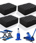 Four Pack Heavy Duty Solid Rubber Auto Lift Pads Anti Slip For Racks Jacks And Car Lifts With 3000 Lb Loading Capacity
