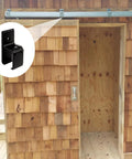 Heavy Duty Box Rail Hanger Bracket For Exterior Barn Door Hardware Rail Mount Bracket With Included Bolts Black 4 Pack Durable Rust Resistant Alloy Steel Construction For Outdoor Use