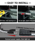 Installation of 10 Pack Amber LED Side Marker Lights With Clear Lenses 2 Wire Plug 12V DC Waterproof Fender Lamps, drill holes and connections.