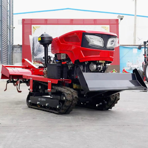 Small Farm Workhorse Mini Tracked Tractor With Rubber Tracks For Easy Operation, fuel efficient diesel crawler in outdoor view