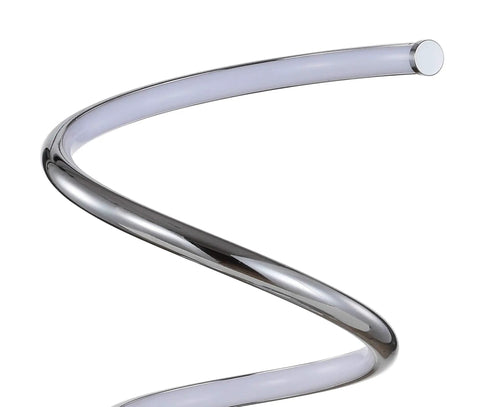 Close-up of Gold 19.75 Inch Modern Scribble Dimmable Integrated LED Table Lamp With 3 Way Touch Sensor spiral arm detail