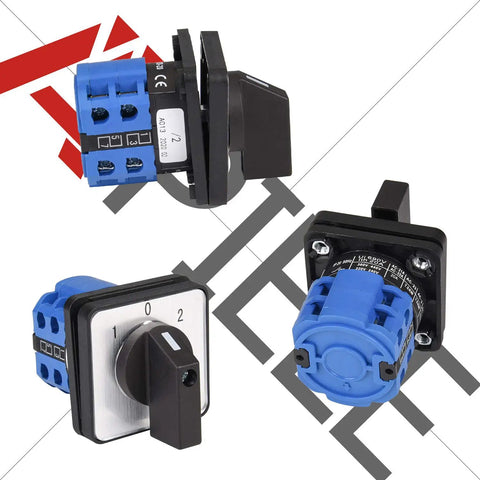 Heavy Duty Three Position Changeover Selector Switch 440V Universal Rotary Cam Switch For Industrial Use 20A Eight Terminal LW28