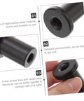Detailed close-up of Five Piece Barn Door Track Spacers Black Replacement Hardware For Sliding Doors In Garage And Basement No Fuss Easy Installation Strong Durable Wall To Track Spacing That Keeps Doors Aligned And Runs Smoothly.