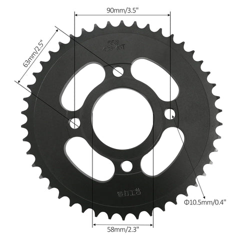 428 Chain 46 Tooth Rear Sprocket 58mm ID With 4 Bolts For ATV Quad Mini Bike Go Kart