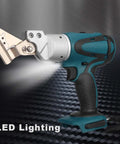 Cordless 21V Electric Sheet Metal Shears With Rotating Head 2 Speed Trigger LED Light Lightweight Ergonomic Cutter
