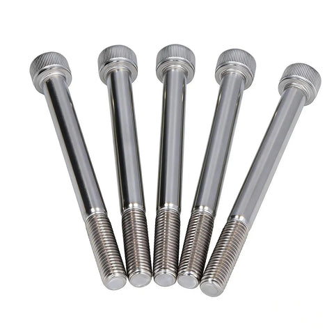 Dead Nuts Reliable M10 X 110mm Hex Socket Head Cap Screws Bolt Kit With 10 Pack A2-70 Stainless Steel, showing five fully threaded bolts.