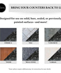Granite Countertop Paint Kit 2.0 In Bombay Black, 100 Percent Acrylic, Easy 3 Step Finish For Laminate Formica Ceramic Tile Butcher Block And More surface examples