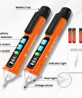 Non Contact Voltage Tester Detector Pen With NCV Inductive Probe And LED Flashlight Buzzer Dual Range 12V To 1000V Orange 2 Pack
