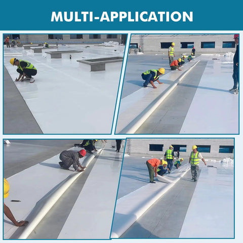 Installation of Outdoor Waterproof TPO Butyl Sheet Roll For RV And Marine Roof Repair, Weatherproof Sealant Tape On Roof
