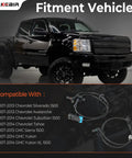 Premium Abs Wheel Speed Sensors 4 Piece Set Front And Rear Compatible With 2007 To 2014 Chevy Silverado Tahoe Suburban Gmc Sierra Yukon Xl Escalade installed on a black truck.