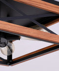 4 Light Rustic Farmhouse Flush Mount Ceiling Light With Metal And Wood Square Frame Dope Black Finish for rooms