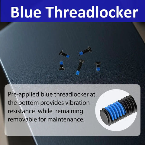 Badass Six Thirty Two Red Dot Mount Screw Kit With Hex Tool Fits Holosun Rmr And Glock Mos Optics 12 9 Grade Steel Screws featuring blue threadlocker for secure attachment.