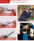 Pro Grade 11 Piece Square Drive Bit Set With 10 Number Two Square Bits And One Quarter Inch Magnetic Hex Shank Driver shown in use while assembling furniture.