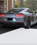 Car on interlocking garage floor tiles 12 inch square 25 pack graphite grey non slip diamond plate covering for basements and gyms