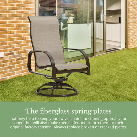 Fiberglass Spring Plates 2 Pack For Patio Chairs on outdoor swivel chair, heavy-duty support to prevent sag and wobble