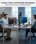 Workspace before and after using Two Pack Magnetic Monitor Bracket For All Computer Monitors Curved And Flat Screens Snap On Magnetic Connection Tool