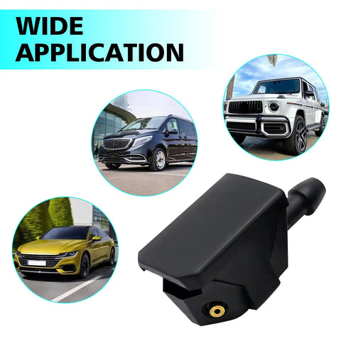 Wide application of Four Way Windshield Wiper Nozzle For Cars, Trucks, And SUVs, Front Jet Washer Nozzle in black finish