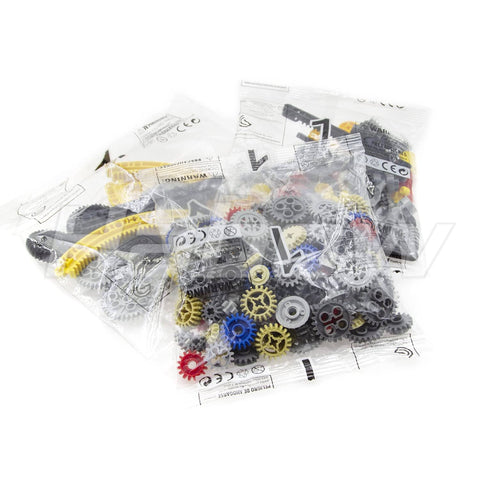 233 Piece Technic Parts Kit With Gears Axles Pins And Connectors Compatible With Major Technic Sets in plastic bags