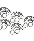 Beefy 50 Piece Snap Ring Set For 507 AC Compressor Clutch With 1.8mm Thick Rings, 49.44mm OD And 40.69mm ID arranged in rows