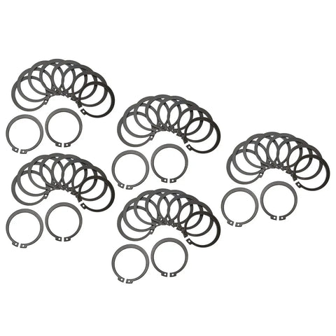 Beefy 50 Piece Snap Ring Set For 507 AC Compressor Clutch With 1.8mm Thick Rings, 49.44mm OD And 40.69mm ID arranged in rows