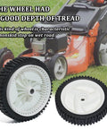 2 Pack 8 Inch Front Lawn Mower Wheels For Push Mower Replacement, Heavy Duty One Half Inch Bore, plastic and rubber tires