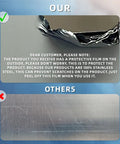 Comparison of protective film information on Heavy Duty Workhorse 54 Inch Commercial Freezer to avoid scratches on stainless steel.