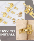 Beefy Eight Piece Brass Heavy Duty Cabinet Door Latch Set With Mounting Screws For Bedroom Bathroom Closets And Windows
