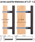 Installation diagram for 30 Pack Solid Stainless Steel Cabinet Handles and Drawer Pulls With Oil Rubbed Bronze Finish 5.38 Inch Length.